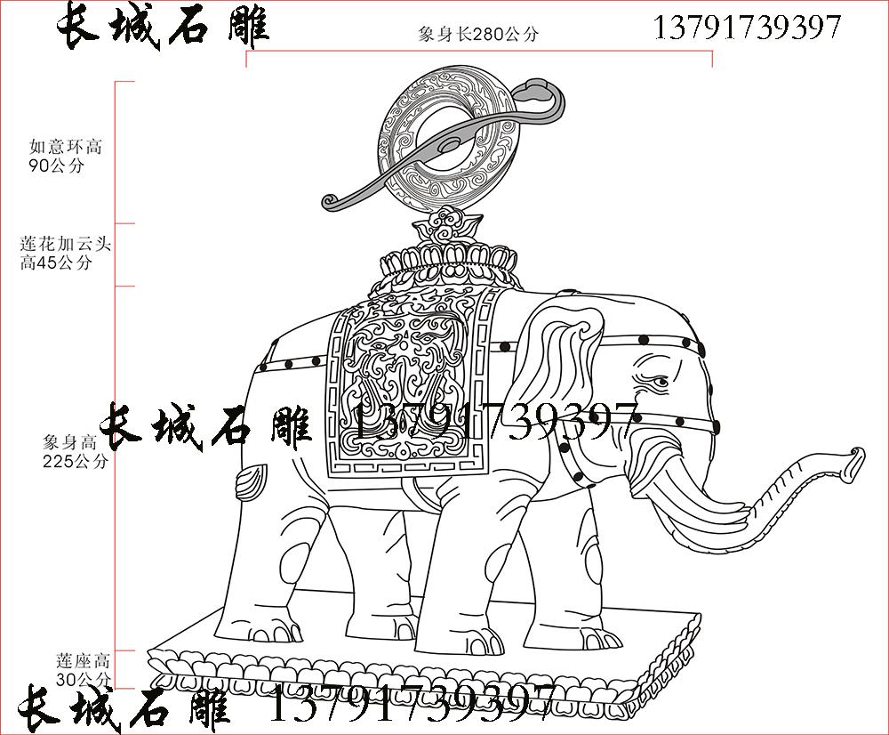 石雕大象制作比例設計圖紙