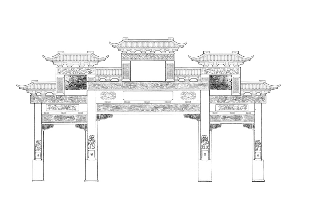 石牌坊斗拱設(shè)計(jì)圖紙